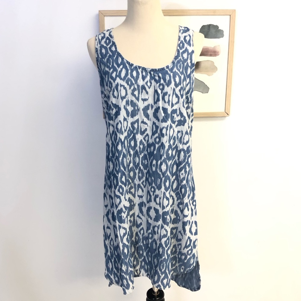 Cloth & Stone Blue and White Sleeveless Dress